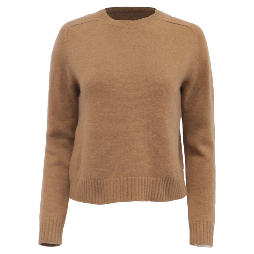 Nili Lotan Knitted Crewneck Sweater in Brown Merino Wool